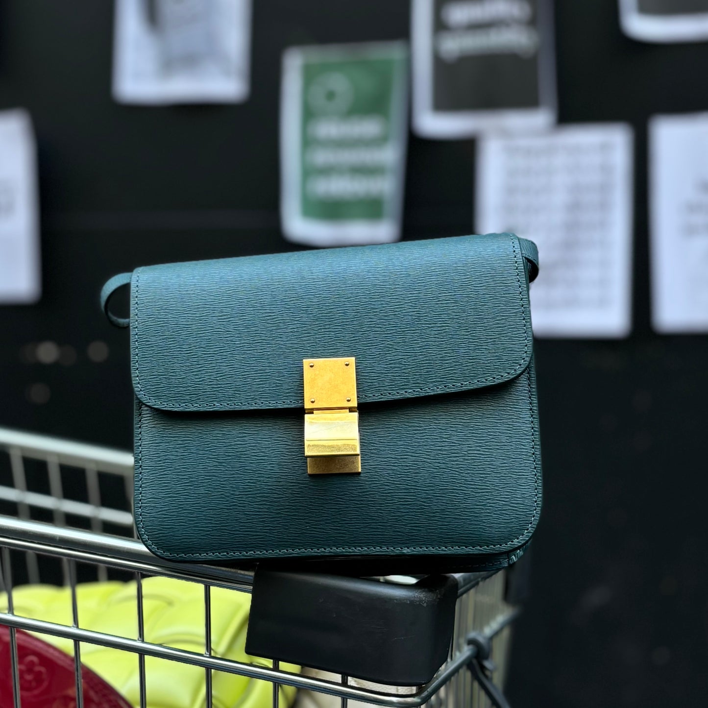 Celine Prussian Blue Calfskin Liégé Teen Classic Bag