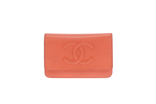 Chanel Coral Timeless CC Wallet On Chain (WOC) 2012/13