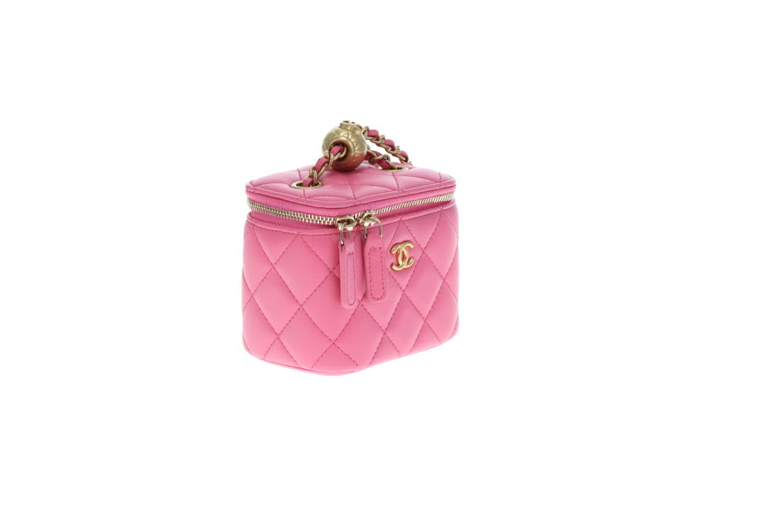 Chanel Vanity Pearl Crush Mini Pink Lambskin GHW 2019