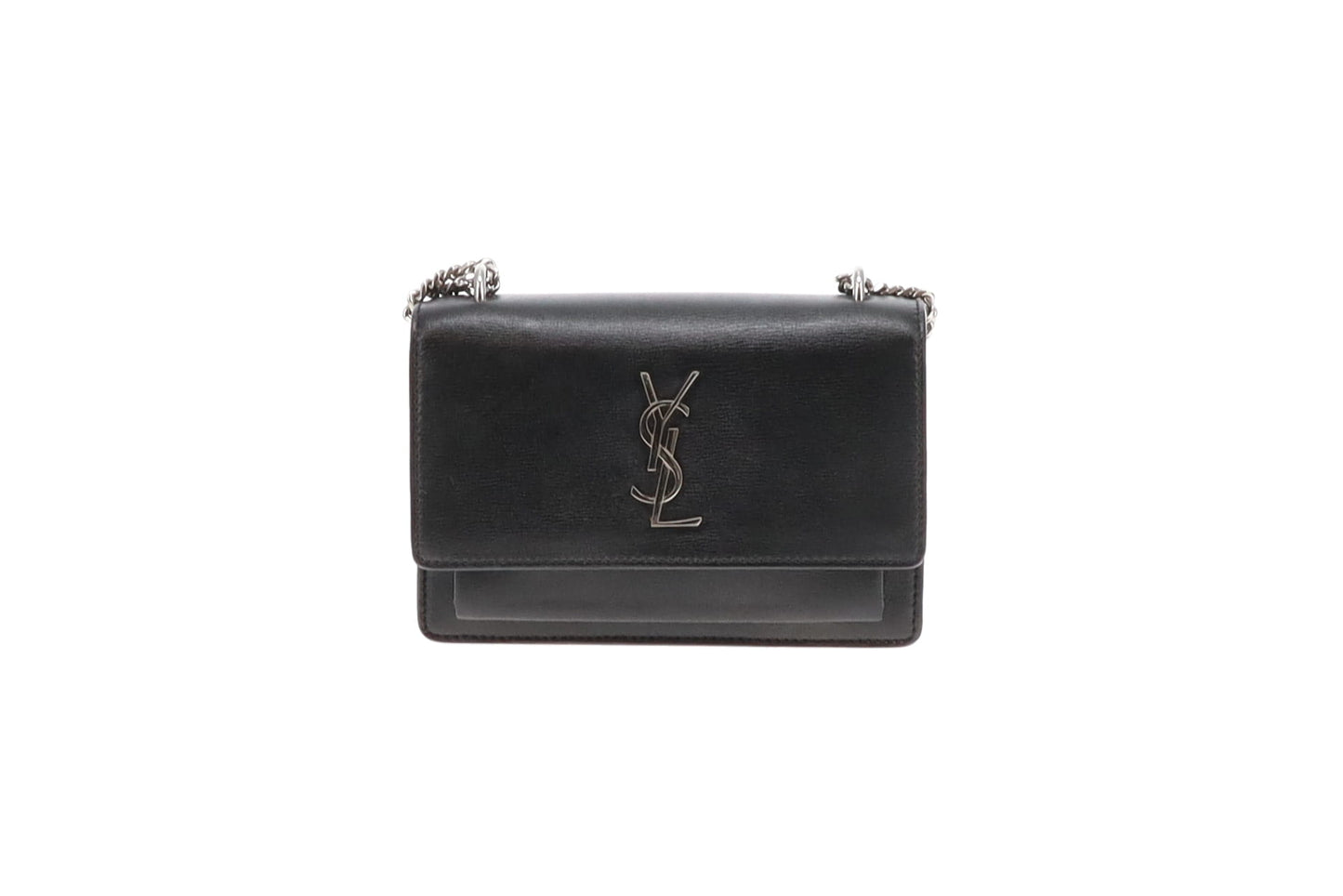 Saint Laurent Sunset Black Leather SHW Mini Bag 2017