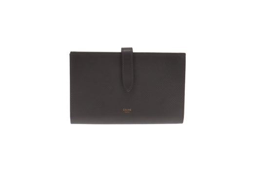 Celine Large Grey Strap Wallet
