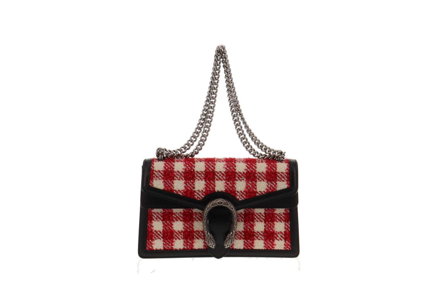 Gucci Red/Pink Tweed Small Dionysus Shoulder Bag