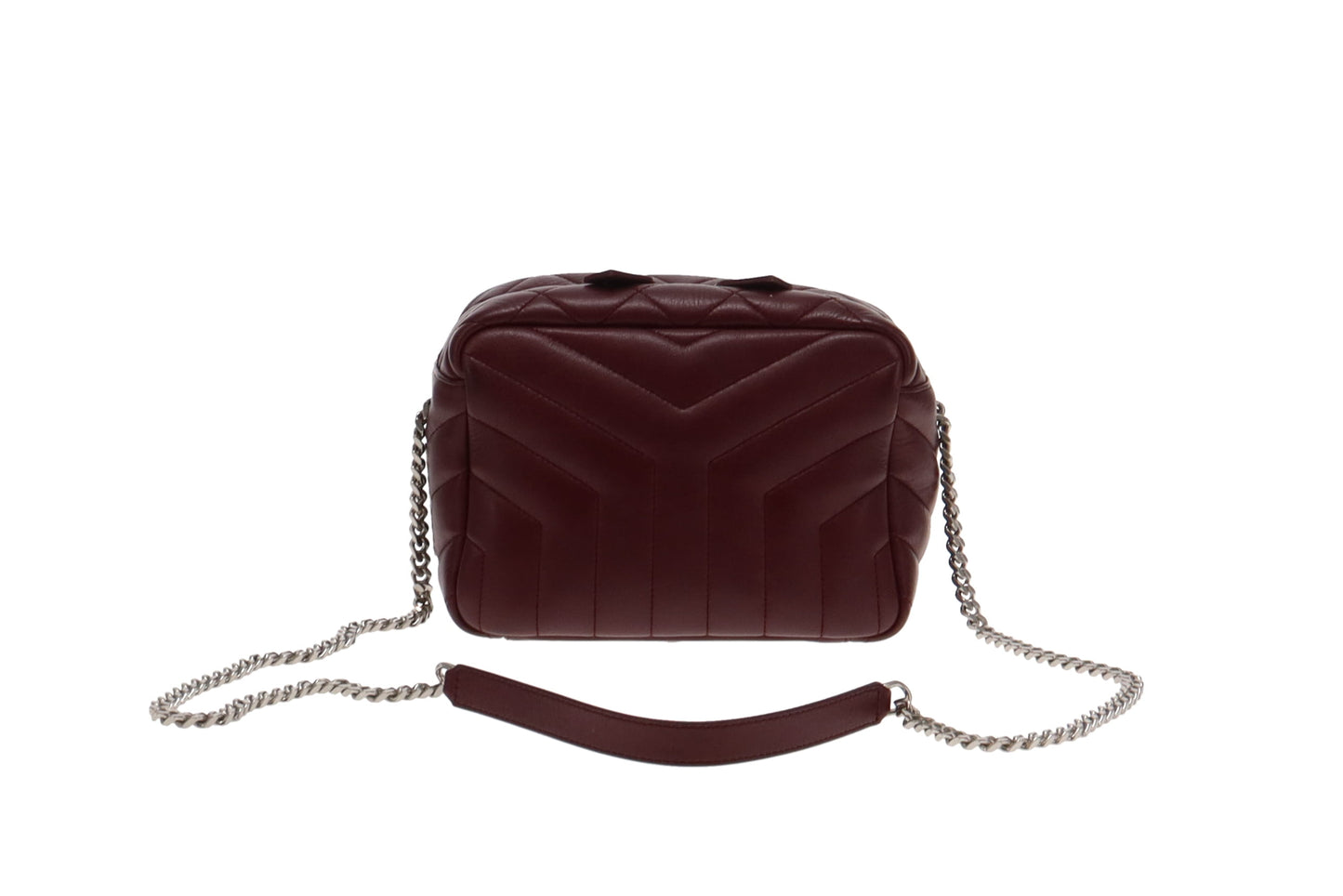 Saint Laurent Burgundy Leather LouLou Bowling Bag