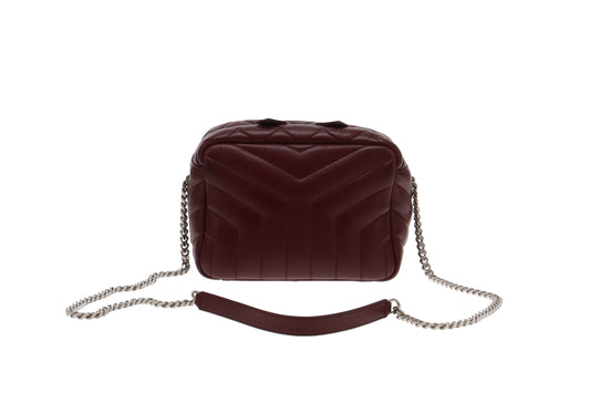 Saint Laurent Burgundy Leather LouLou Bowling Bag