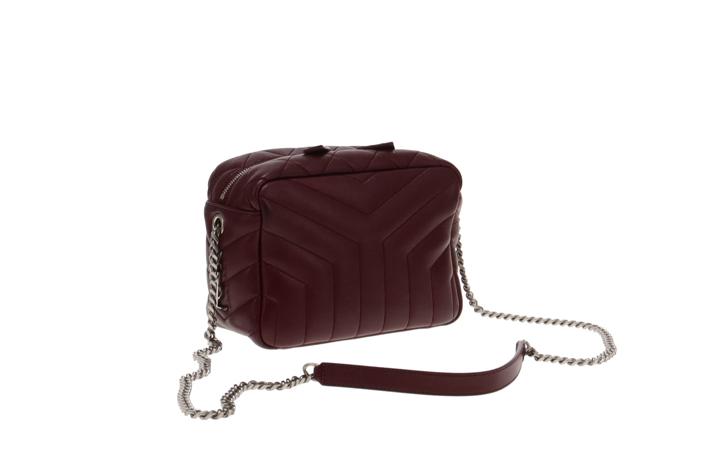 Saint Laurent Burgundy Leather LouLou Bowling Bag