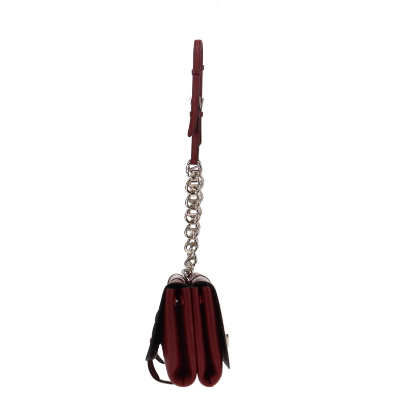 Prada Cerise Vitello Soft Leather Chain Flap Bag