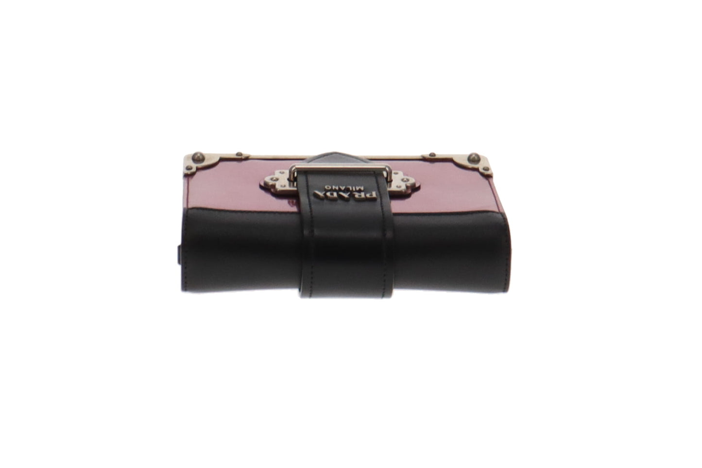 Prada Metallic Pink and Black Saffiano Cahier Chain Shoulder Bag