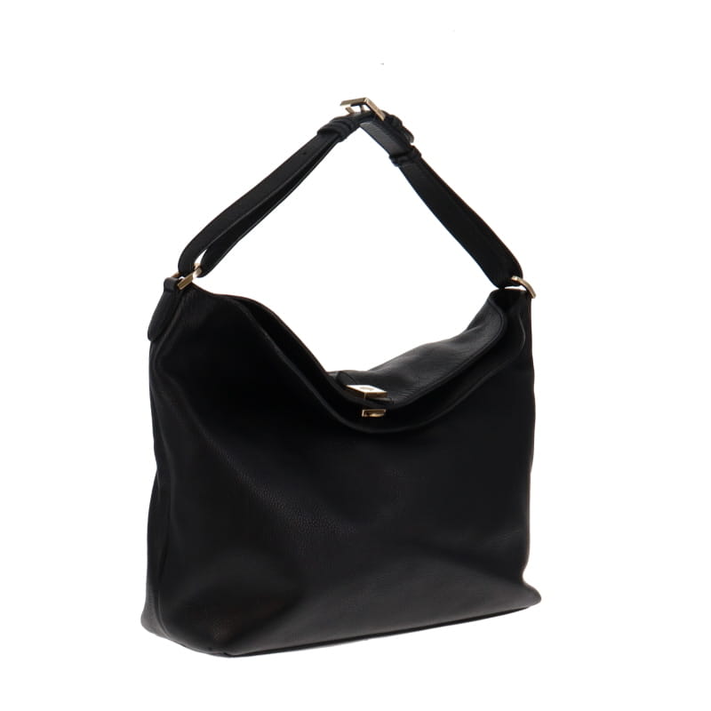 Mulberry Black Grained Leather Tessie Hobo GH