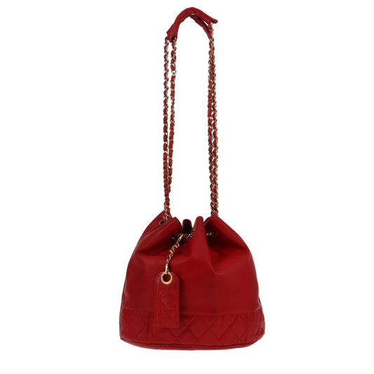 Chanel Vintage Bucket Drawstring Bag Red