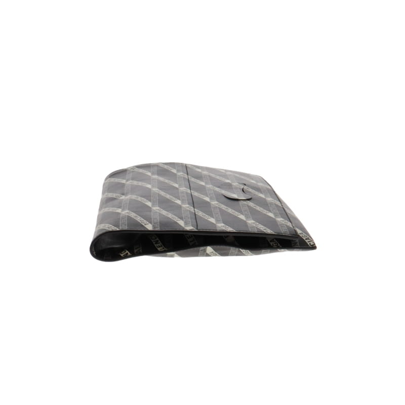Balenciaga Black/Grey Logo Flat Market Shopper Tote with Pochette