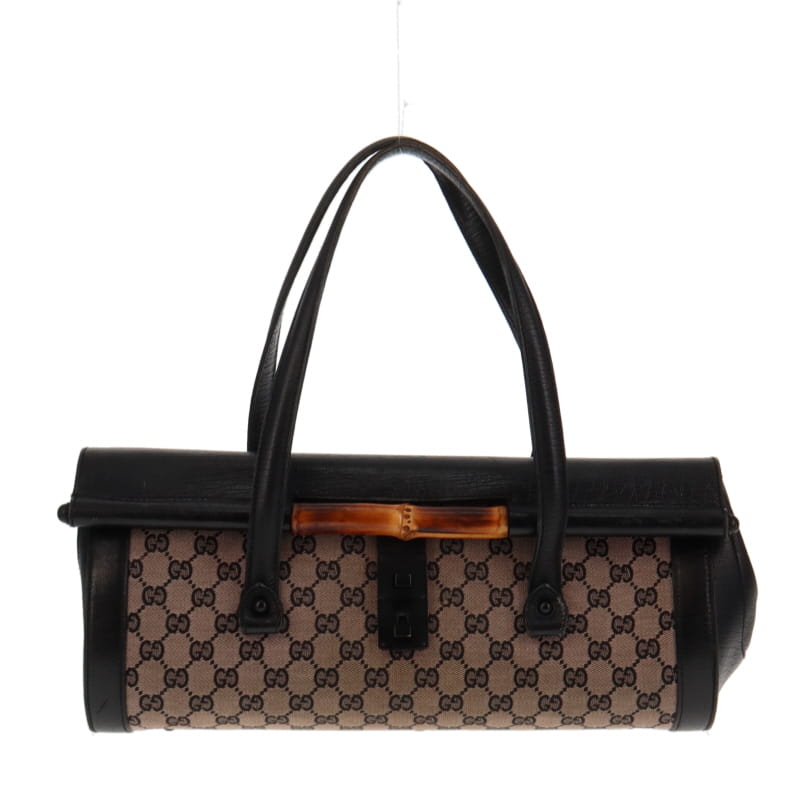Gucci Black GG Canvas & Leather Bullet Bag