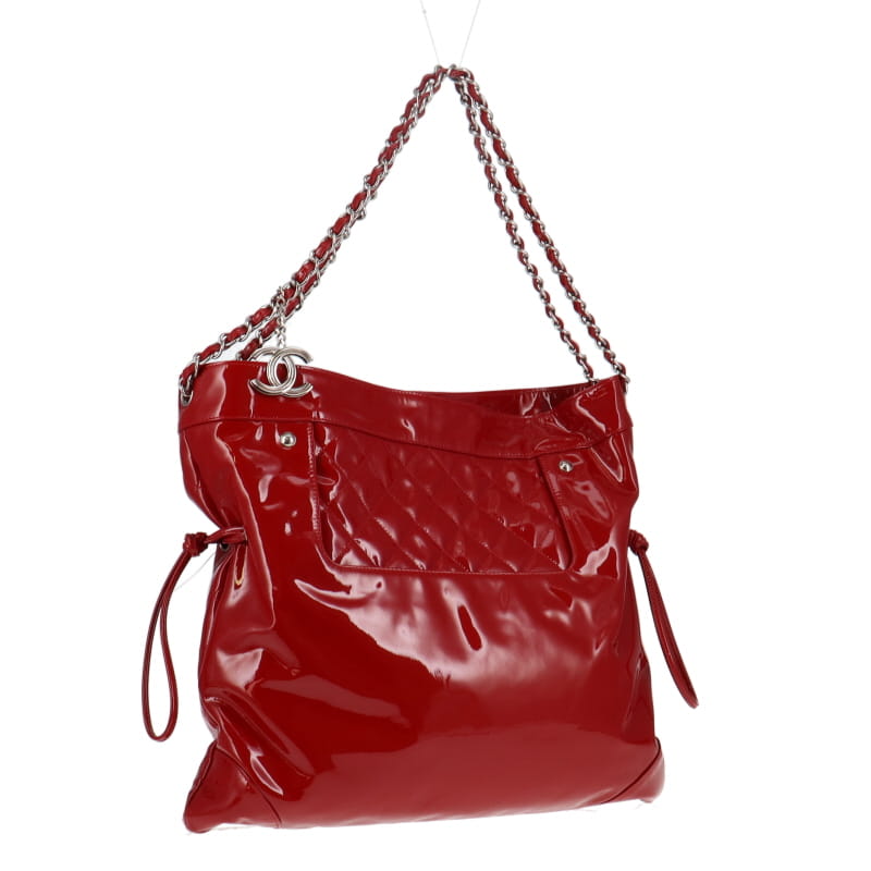 Chanel Red Patent Leather Bonbons Drawstring Tote 31 2009/10