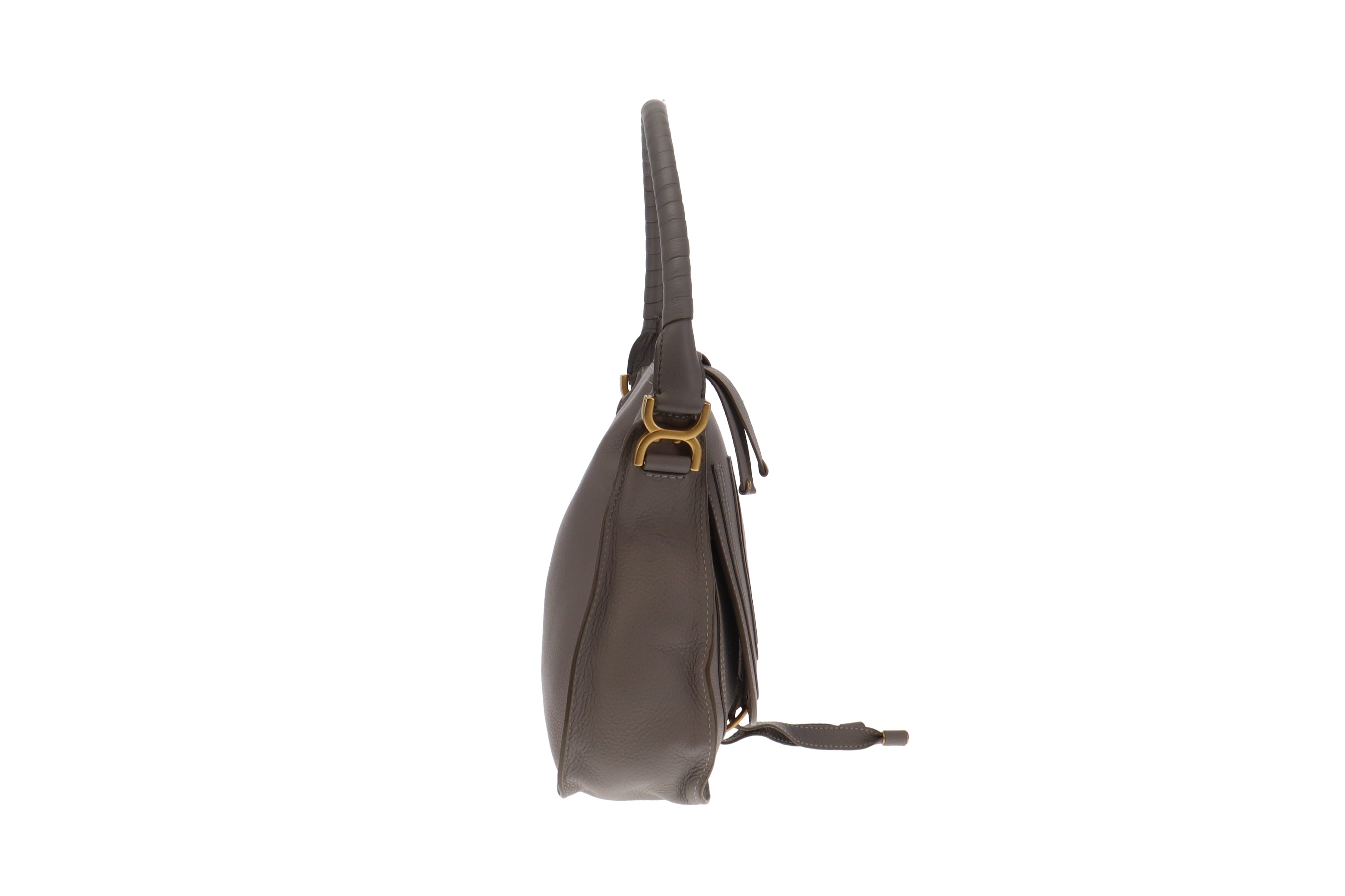 Chloe Grey Leather Marcie Shoulder Bag