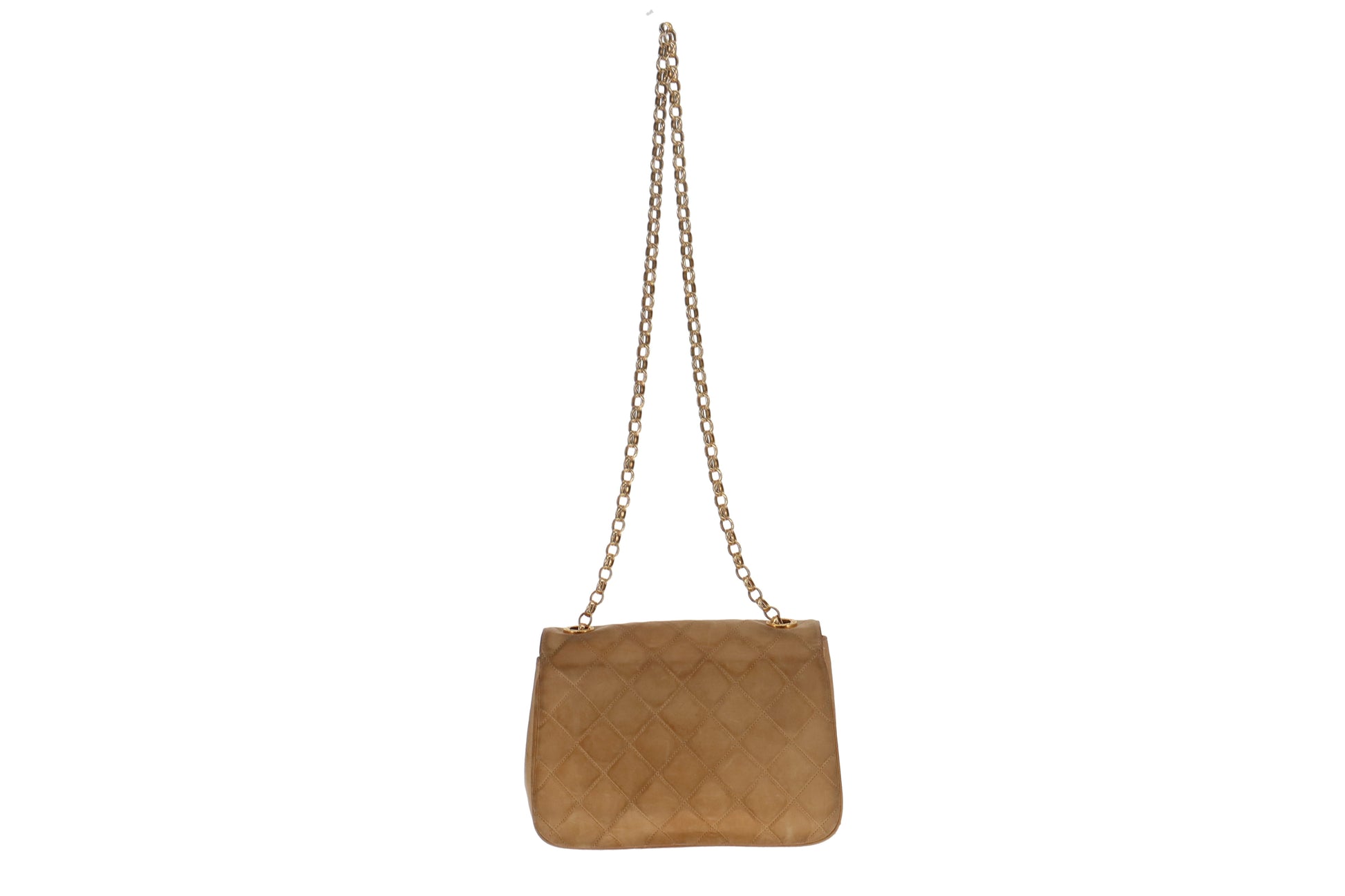 Chanel Beige Lambskin Vinatge Gold Bijoux Single Flap Shoulder Bag