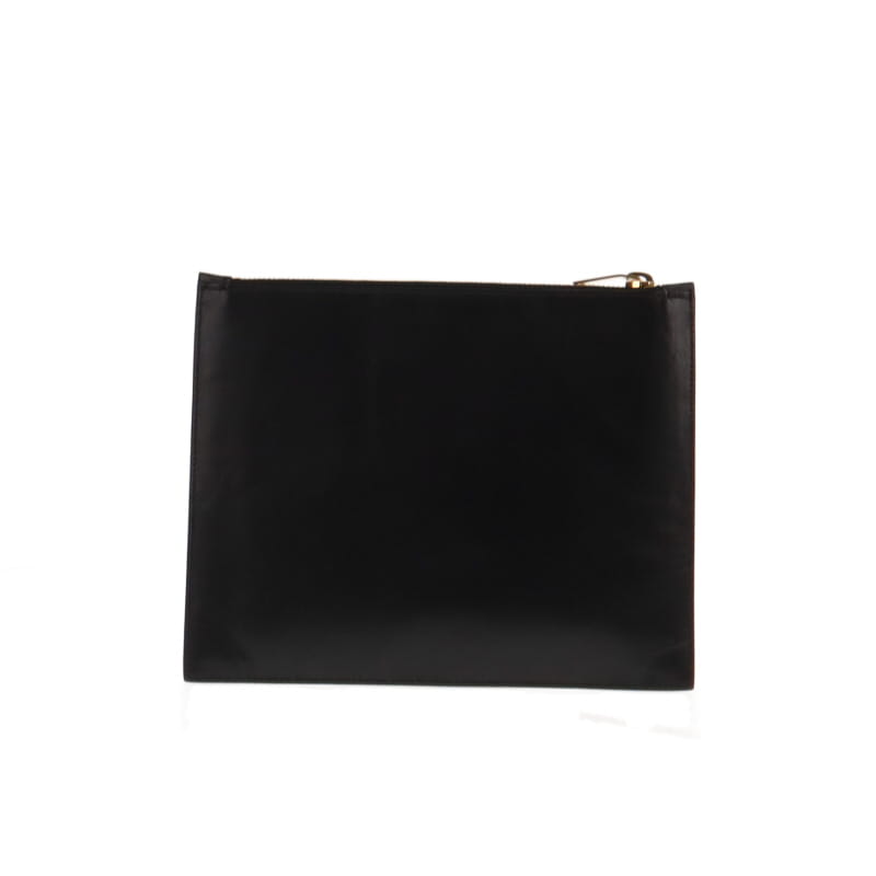 Saint Laurent Black Smooth Leather Paris Pouch With Zips