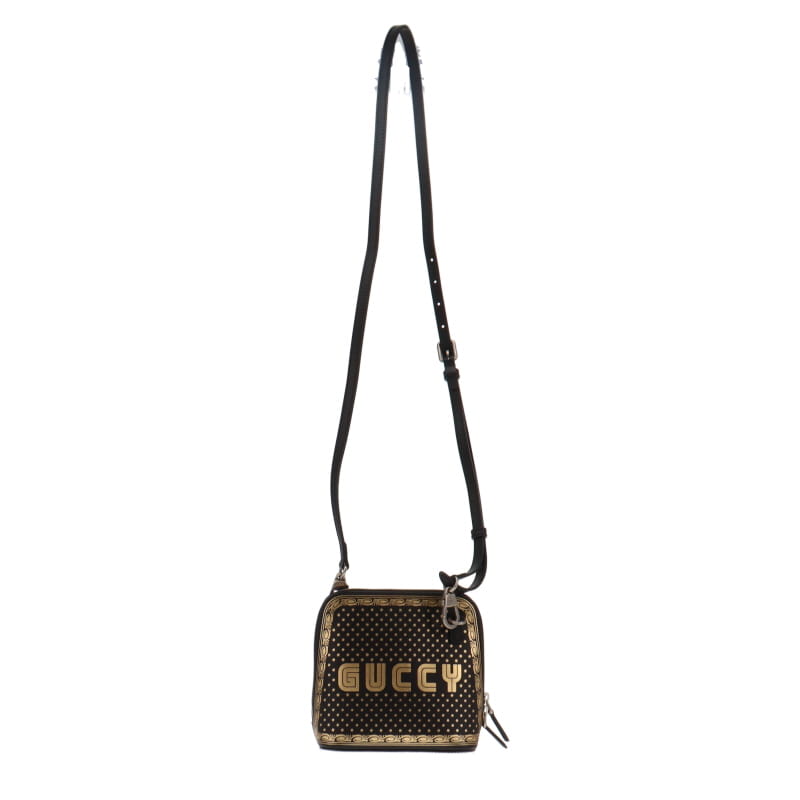 Gucci Women's Black Guccy Sega Script Dome Mini Crossbody Bag  Gucci crossbody  bag, Gucci shoulder bag, Black leather crossbody bag