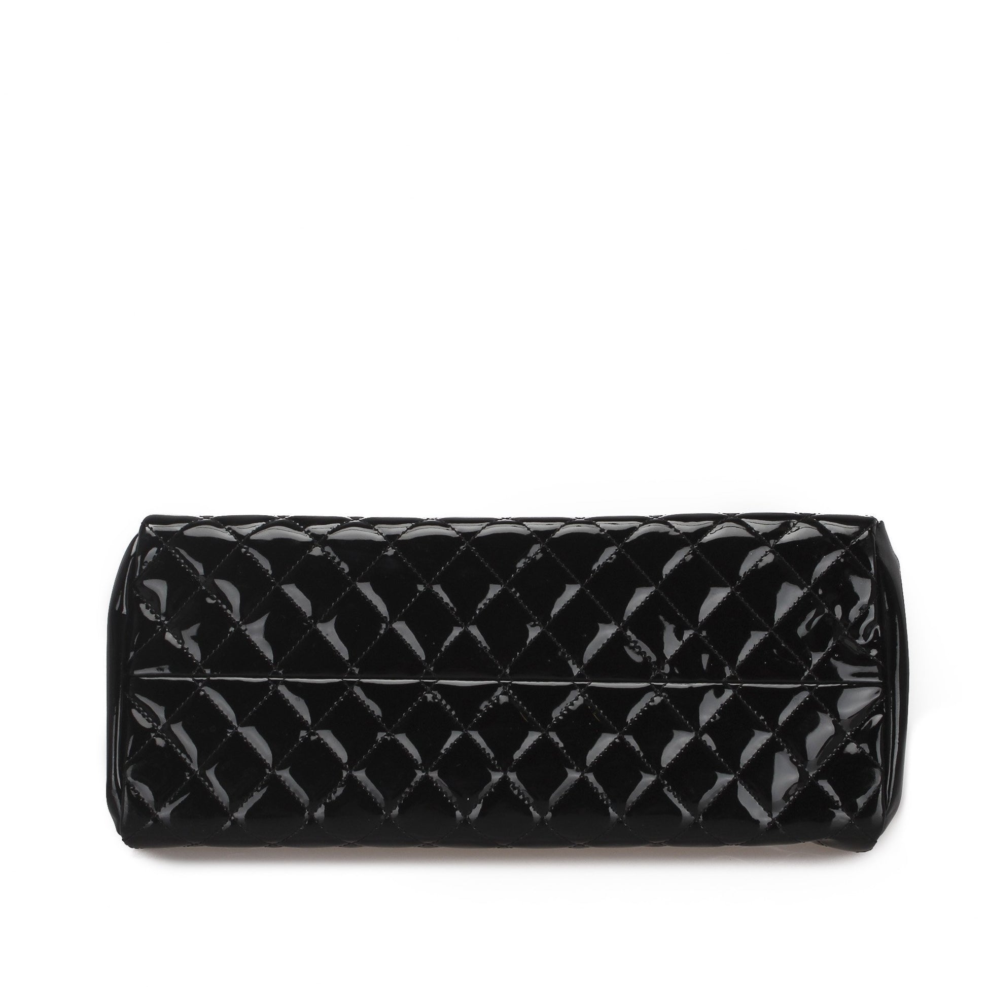 CHANEL Foldover Quilted Caviar Leather Clutch Bag Blue