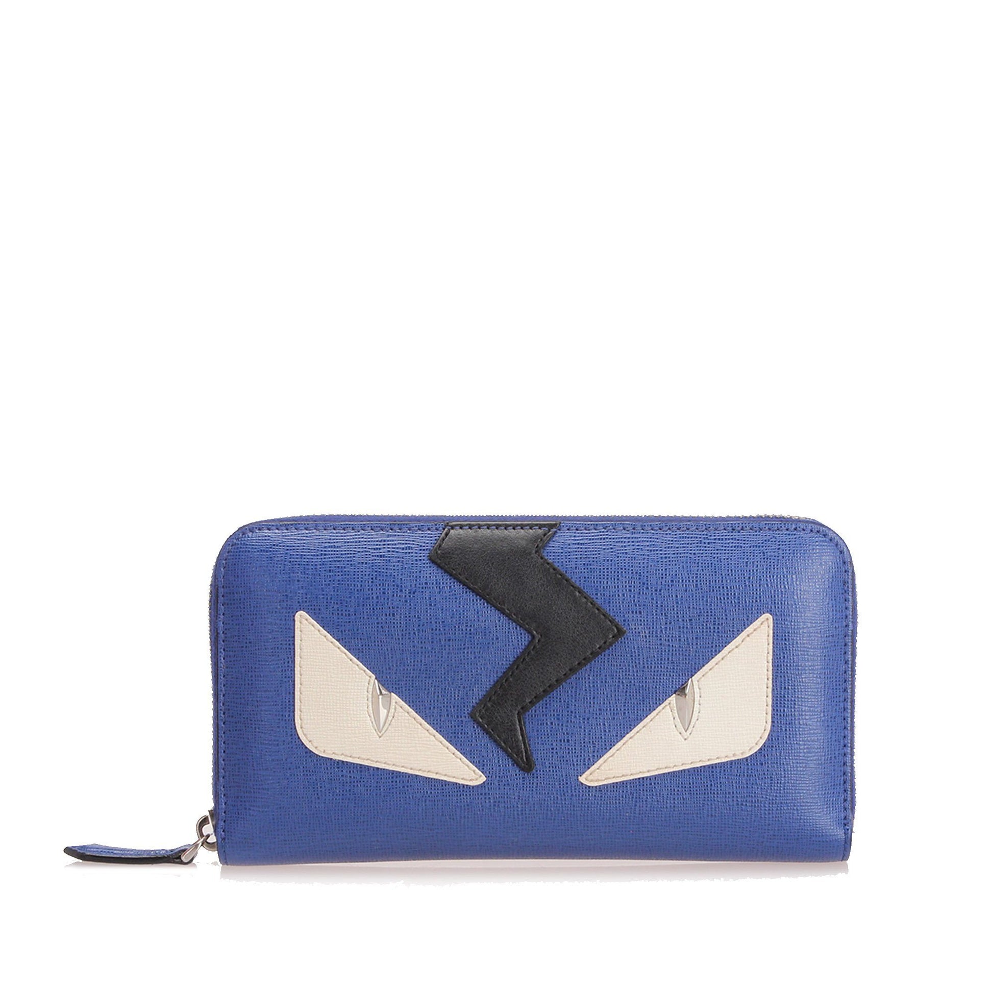 Fendi Monster Leather Zip Wallet Wallets Fendi 