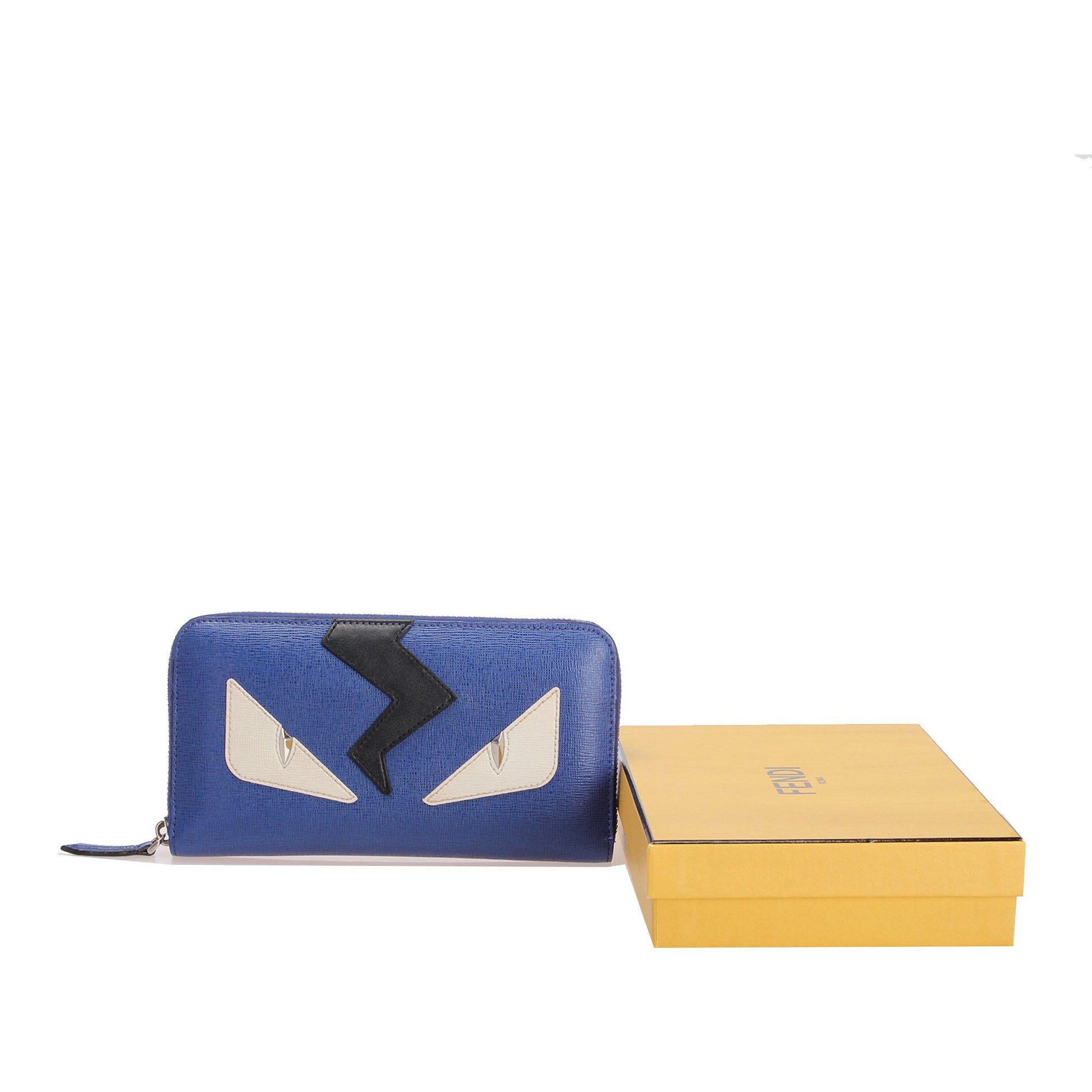 Fendi Monster Leather Zip Wallet Wallets Fendi 