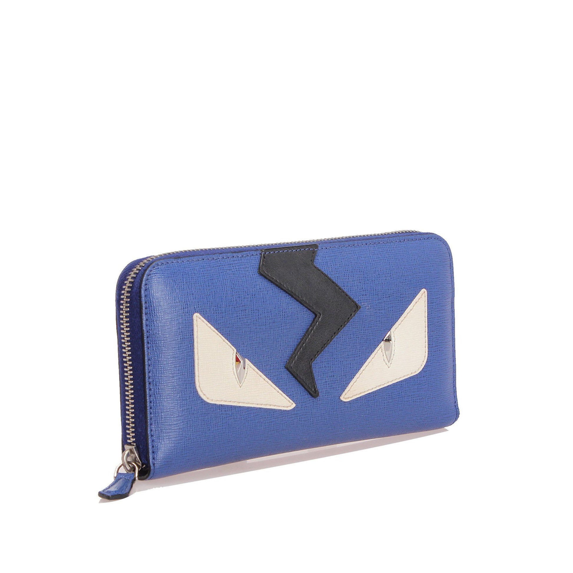 Fendi Monster Leather Zip Wallet Wallets Fendi 