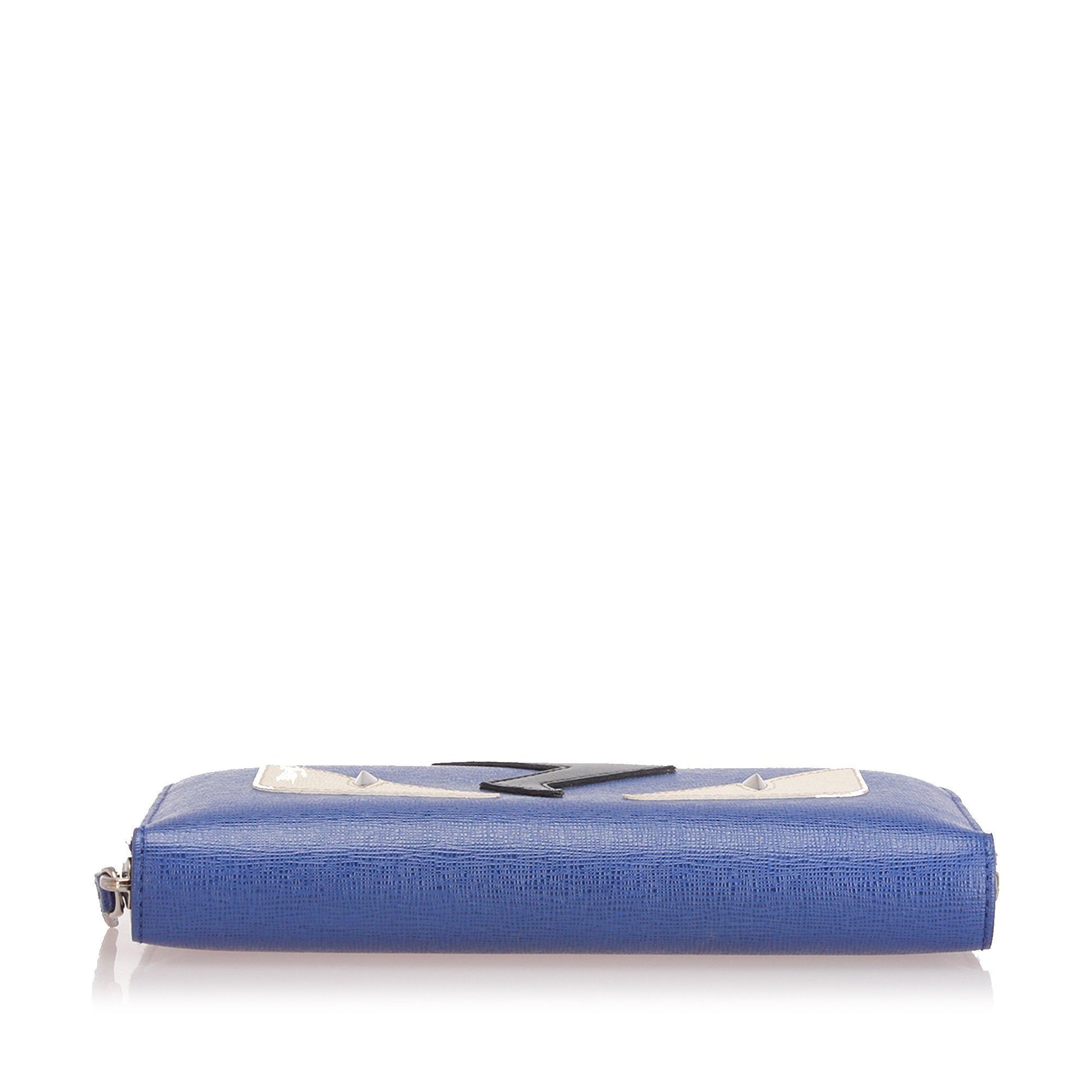 Fendi Monster Leather Zip Wallet Wallets Fendi 