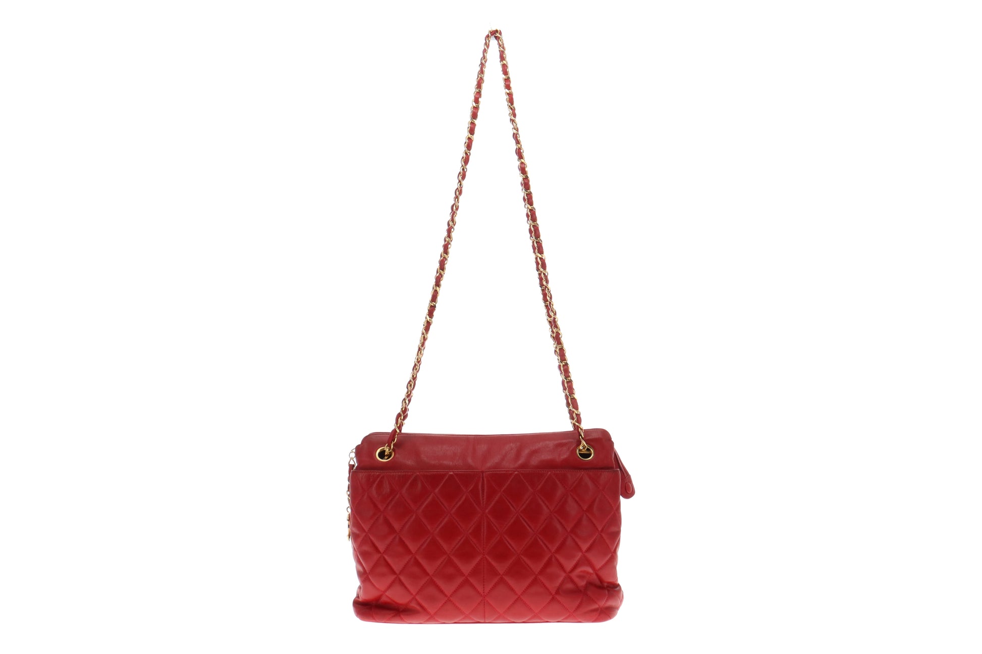 Chanel Vintage Red Lambskin Quilted Shoulder Bag 1989/91 – Designer  Exchange Ltd