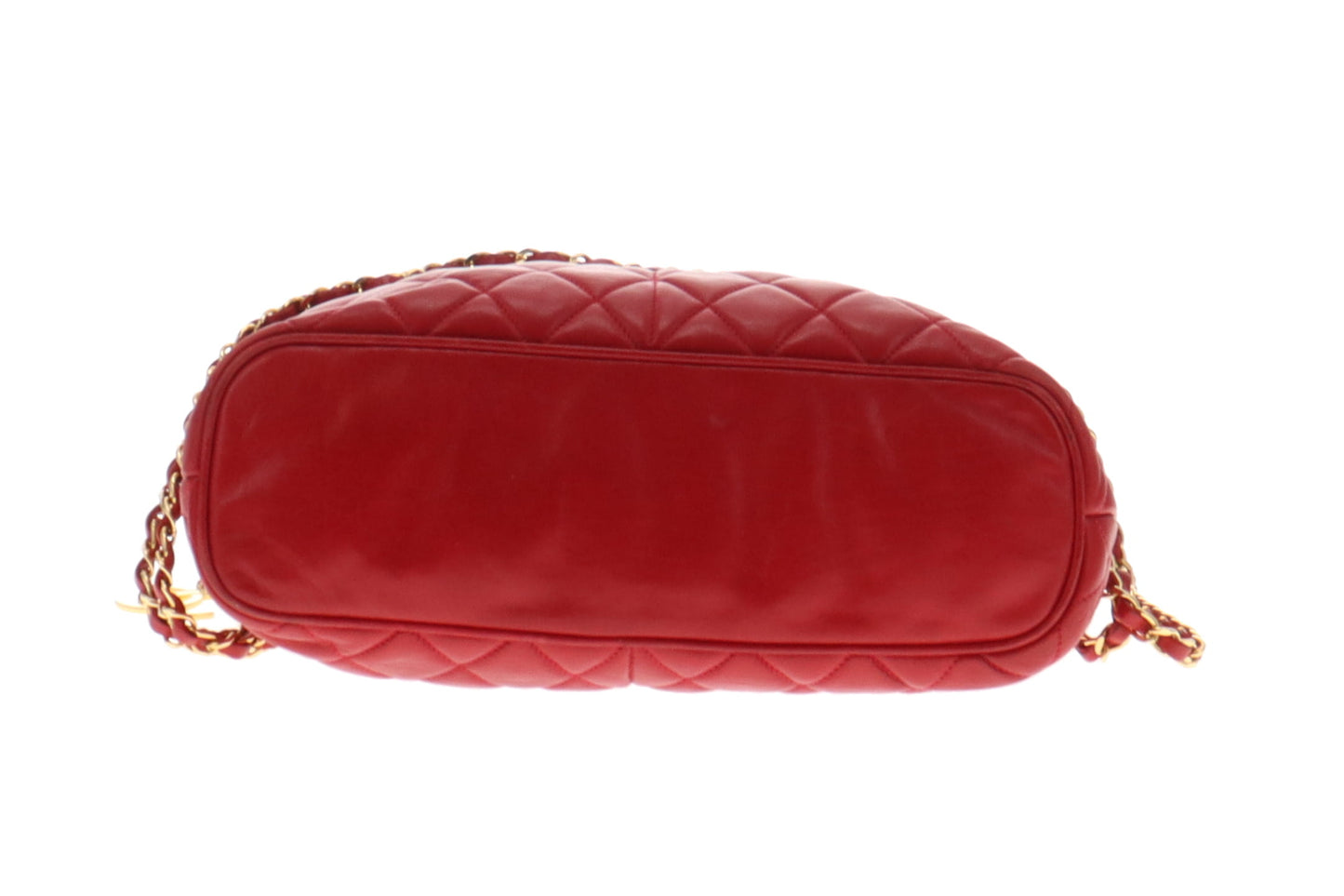 Chanel Vintage Red Lambskin Quilted Shoulder Bag 1989/91