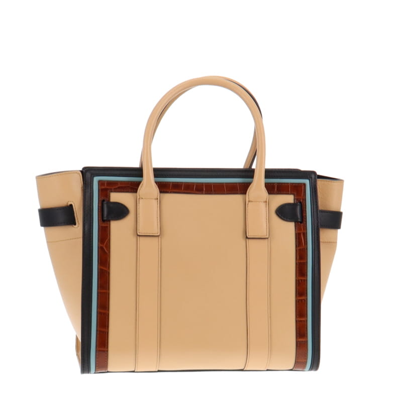 Mulberry Zipped Bayswater Croc Embossed And Smoot Calf Tri Tone
