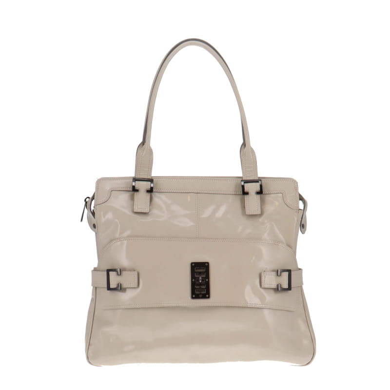 Mulberry Cream Patent Leather Maggie Tote