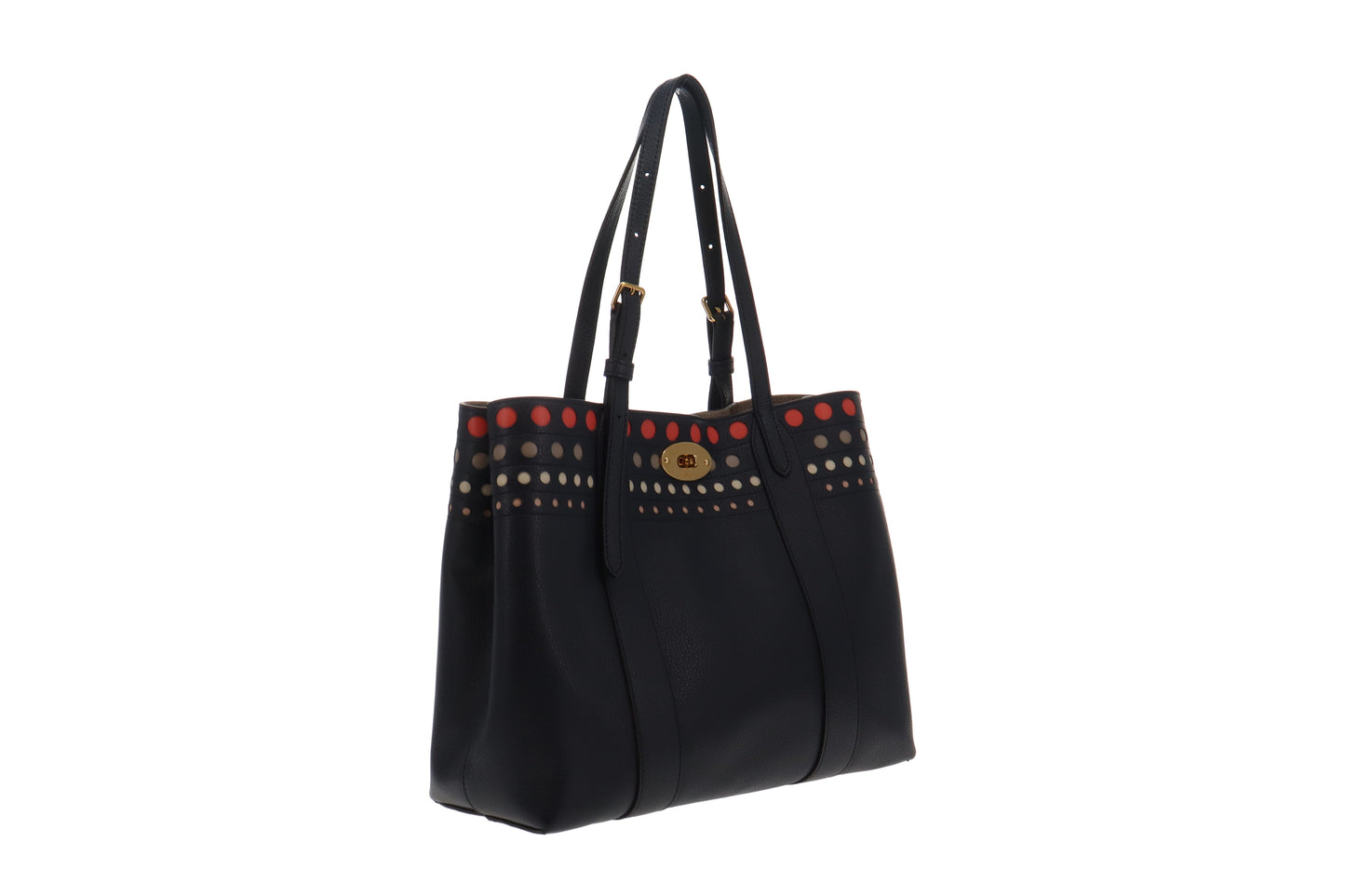 Mulberry Perforated Dots Small Bayswater Tote Midnight