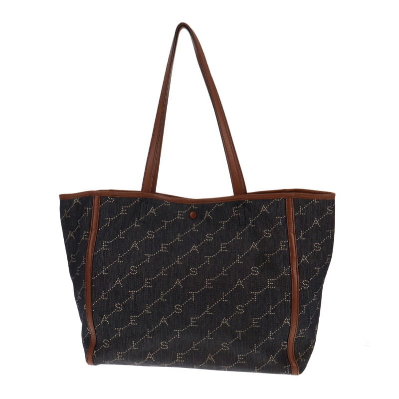 Stella McCartney Monogram Denim Canvas and Faux Leather Tote Bag