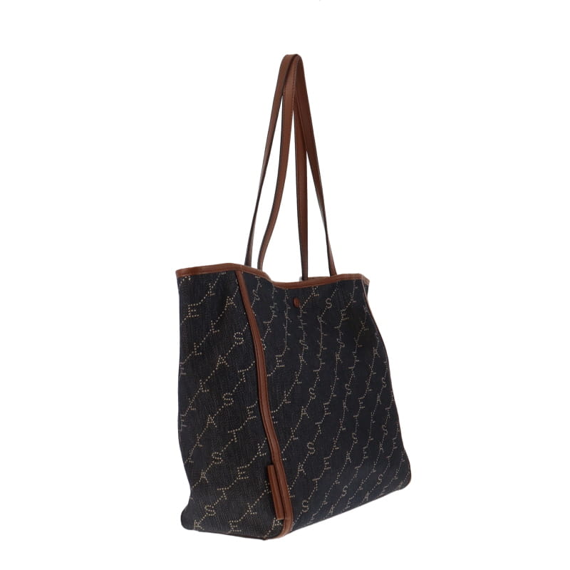Stella McCartney Monogram Denim Canvas and Faux Leather Tote Bag