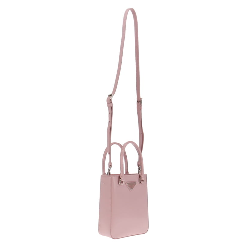 Alabaster Pink Small Prada Galleria Saffiano Leather Bag