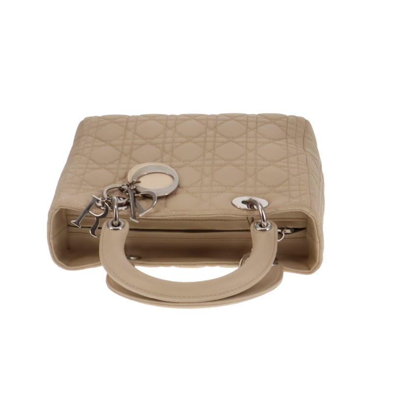 Dior Beige Cannage Calfskin Medium Lady Dior With Strap 2007