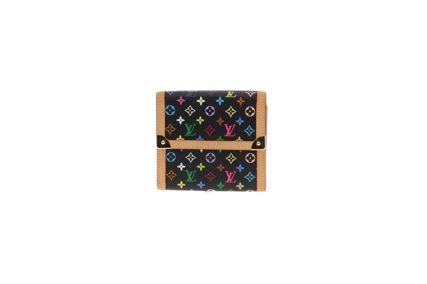 Louis Vuitton Black Multicolour Takashi Murakami Compact Wallet TH1017
