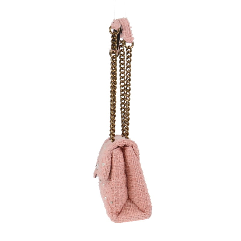 Kurt Geiger Brixton Pink Tweed With Faux Pearl