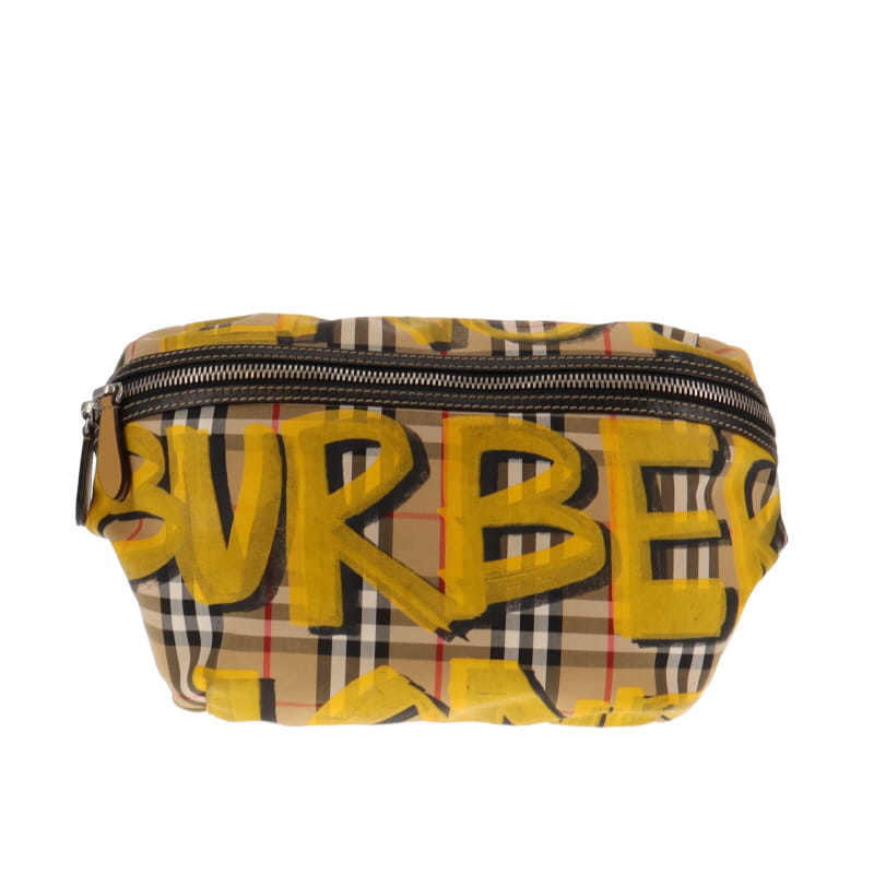 Burberry Graffiti Check Belt Bag Large