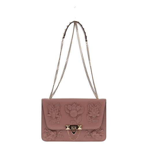 Valentino Floral Nude Flap Shoulder Bag