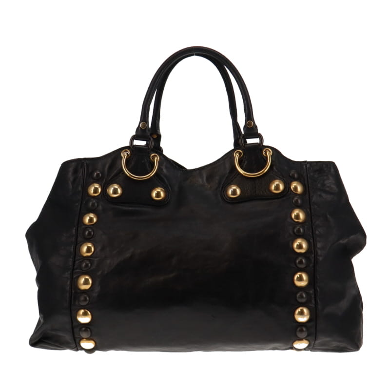 Gucci Vintage Limited Edition Babouska Fringed Tote Black With Studs