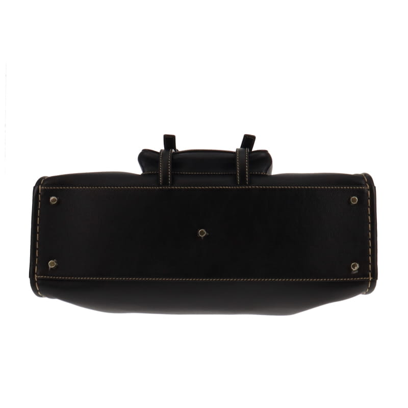 Chloe Edith Medium Top Stitch Day Bag Black