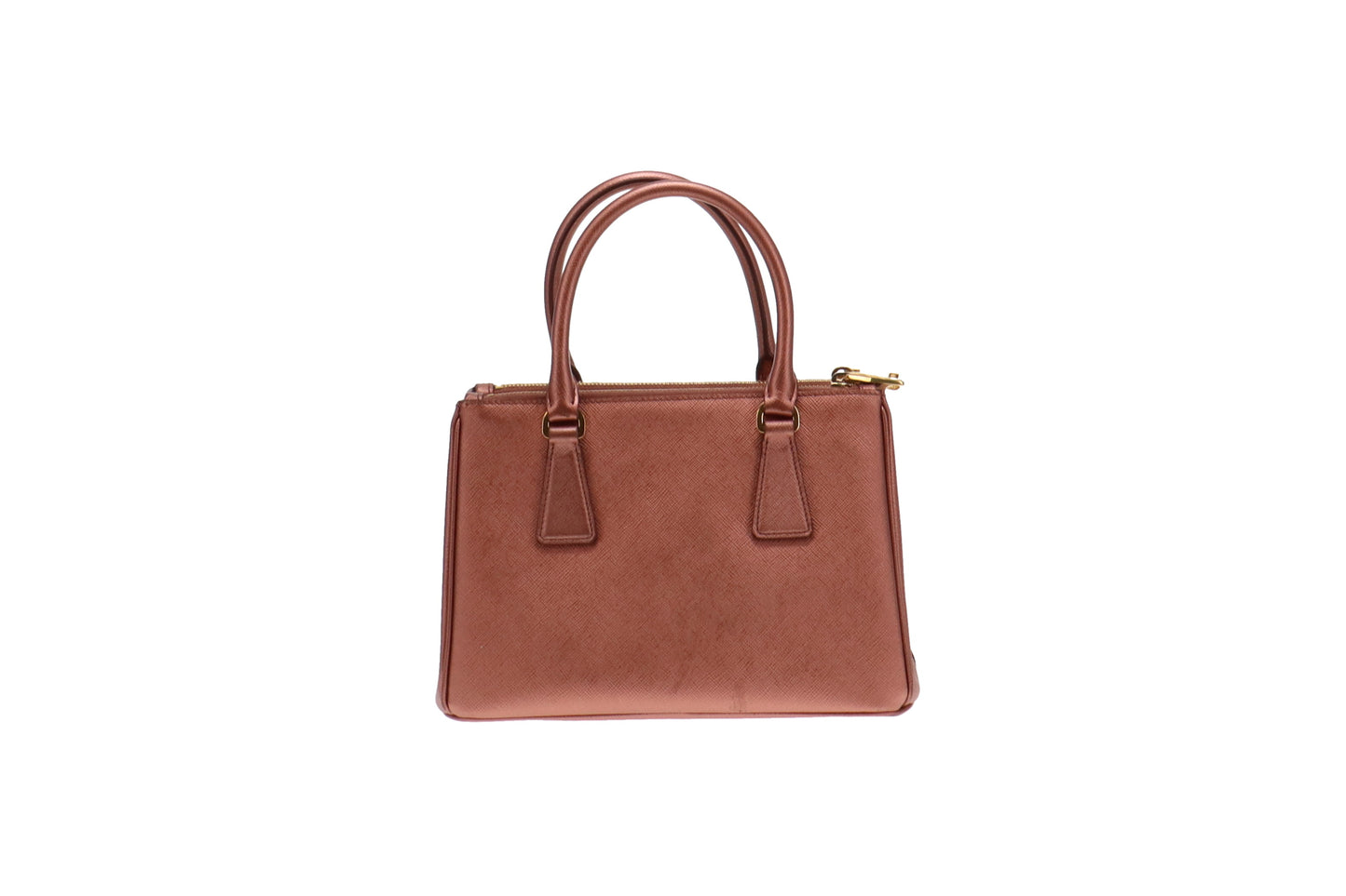 Prada Metallic Pink Saffiano Small Galleria Tote