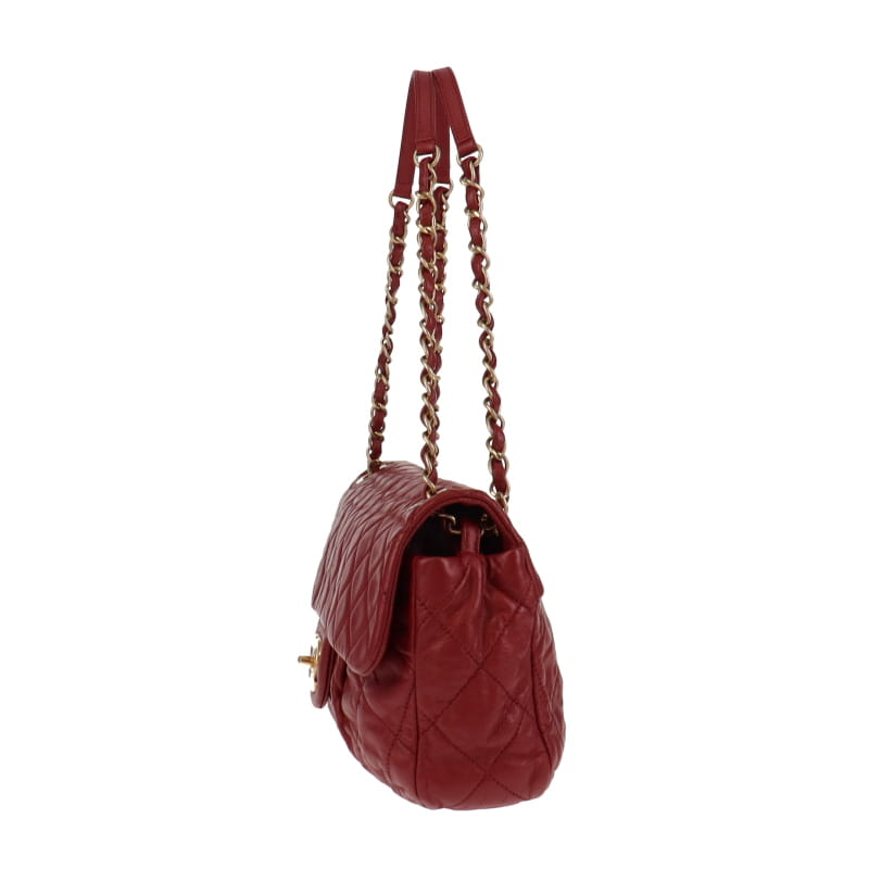Chanel Calf Chic Deep Red Quilted Flap Bag