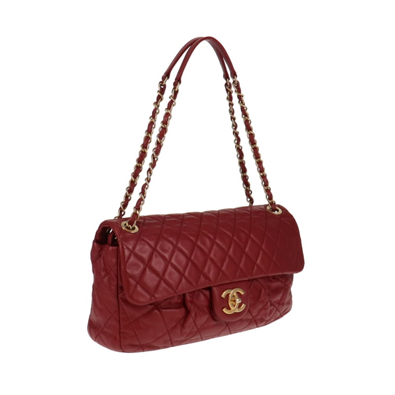 Chanel Calf Chic Deep Red Quilted Flap Bag