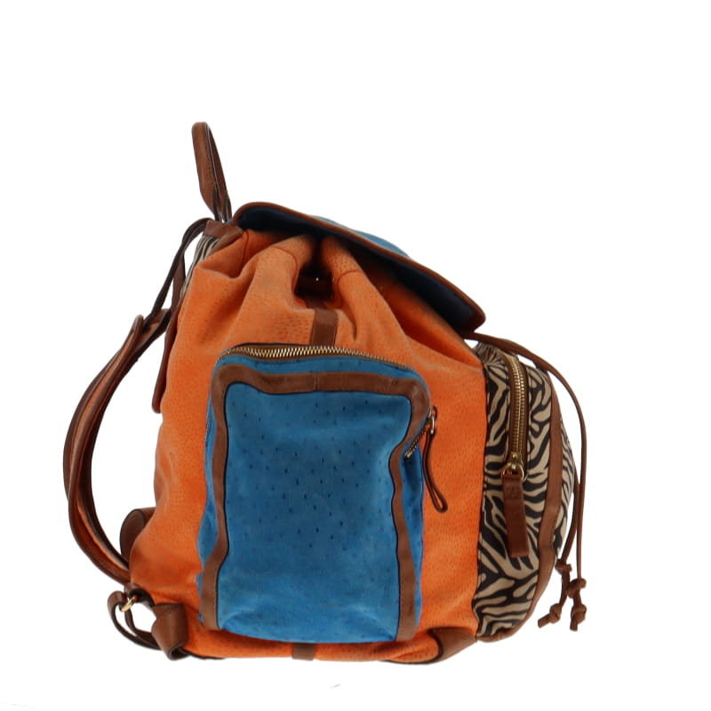 Pierre Hardy Colour Block Suede and Leather Large Backpack (RRP €1200)