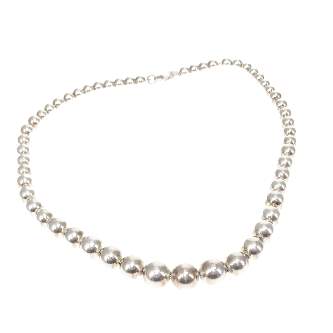 Tiffany & Co Sterling Silver City Hardwear Ball Gradient Necklace RRP €760