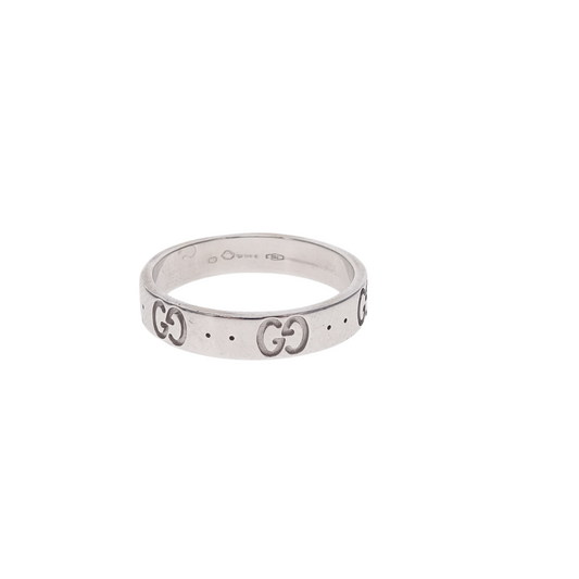 Gucci 18K White Gold Icon Band Small Ring