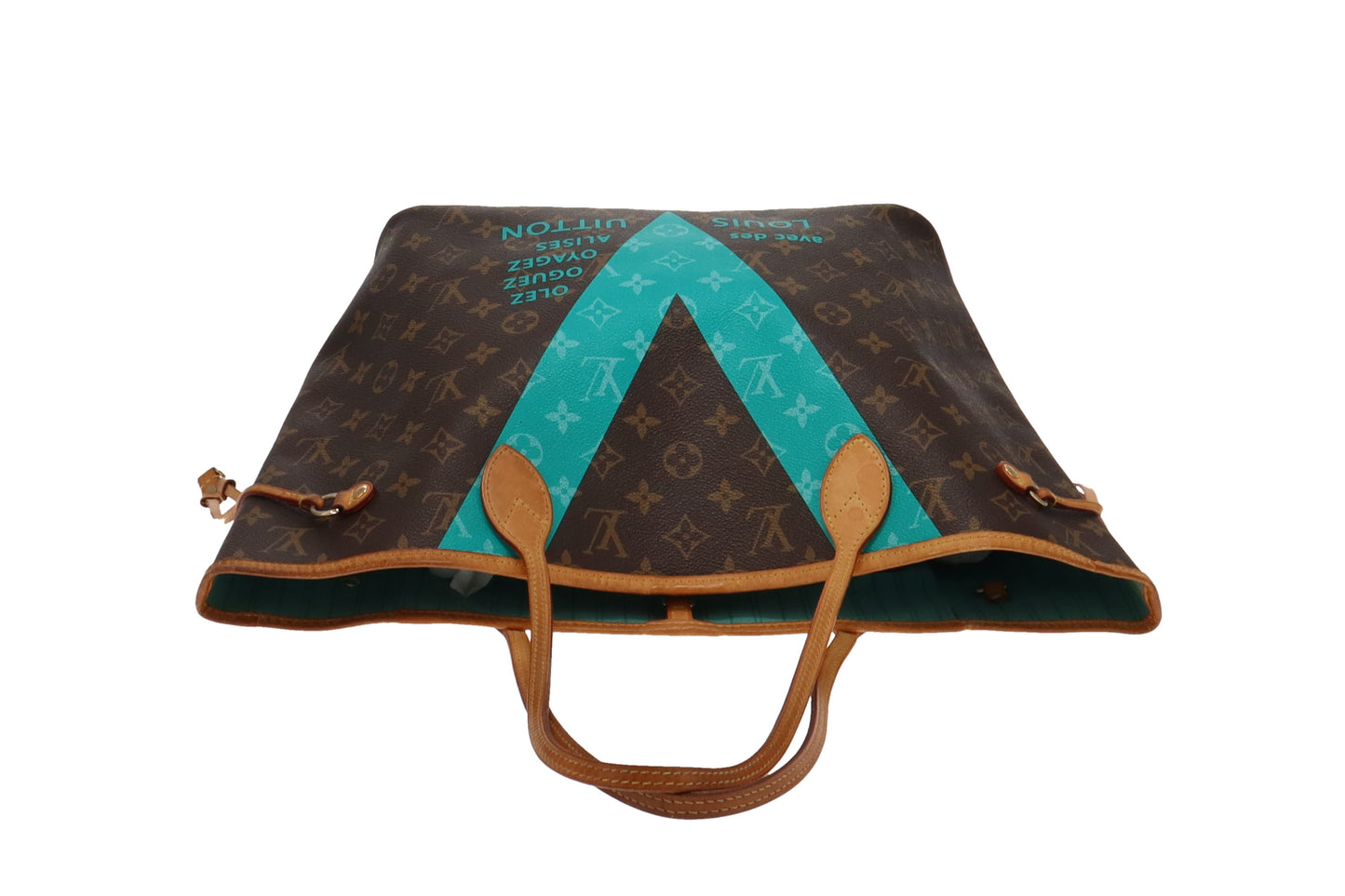 Louis Vuitton Monogram Turquoise Cites Neverfull MM Ltd. Ed. CA1105 no pochette