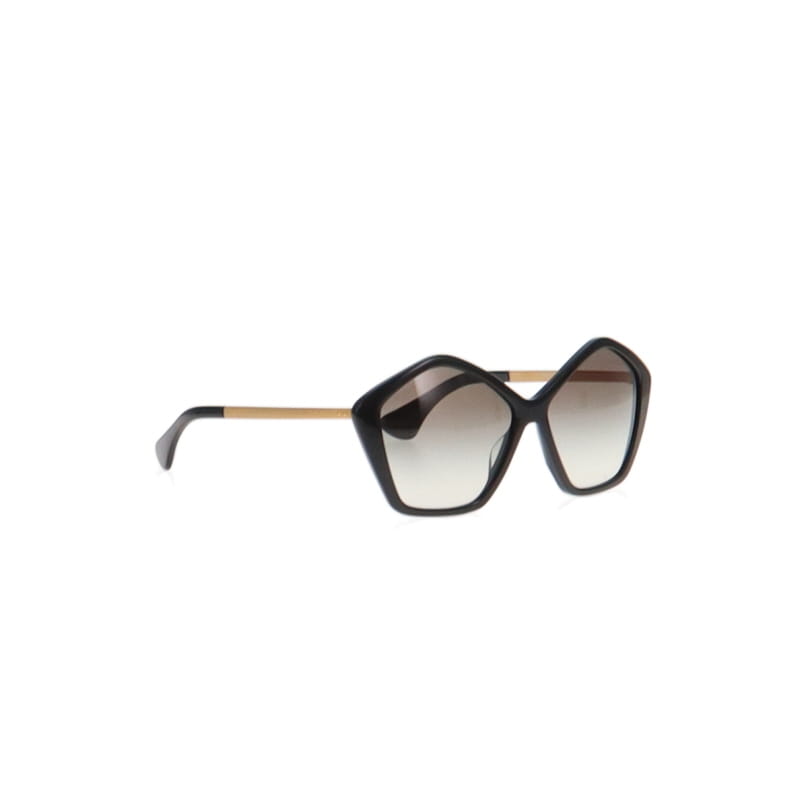 Miu Miu Hexagoinal Black & Gold Metal Frame Sunglasses SMU11N