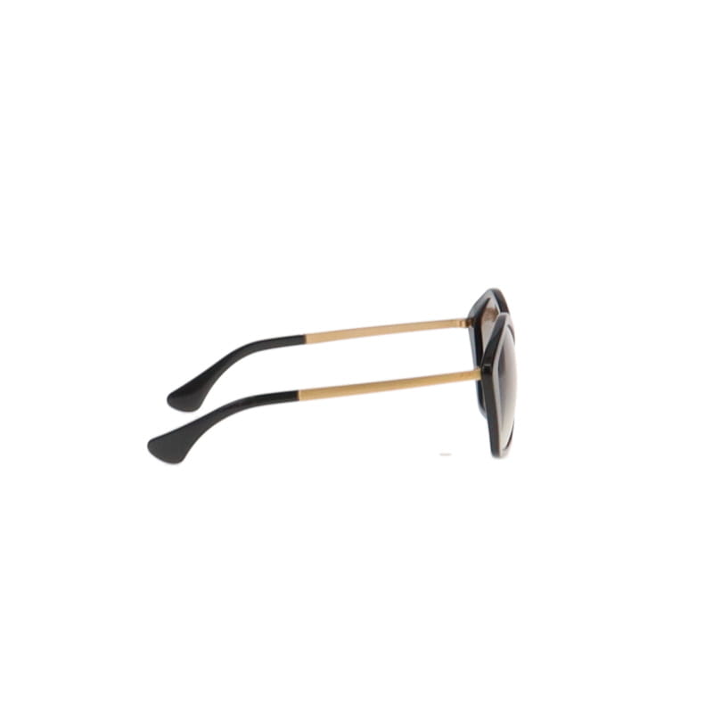 Miu Miu Hexagoinal Black & Gold Metal Frame Sunglasses SMU11N