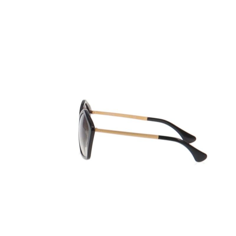 Miu Miu Hexagoinal Black & Gold Metal Frame Sunglasses SMU11N